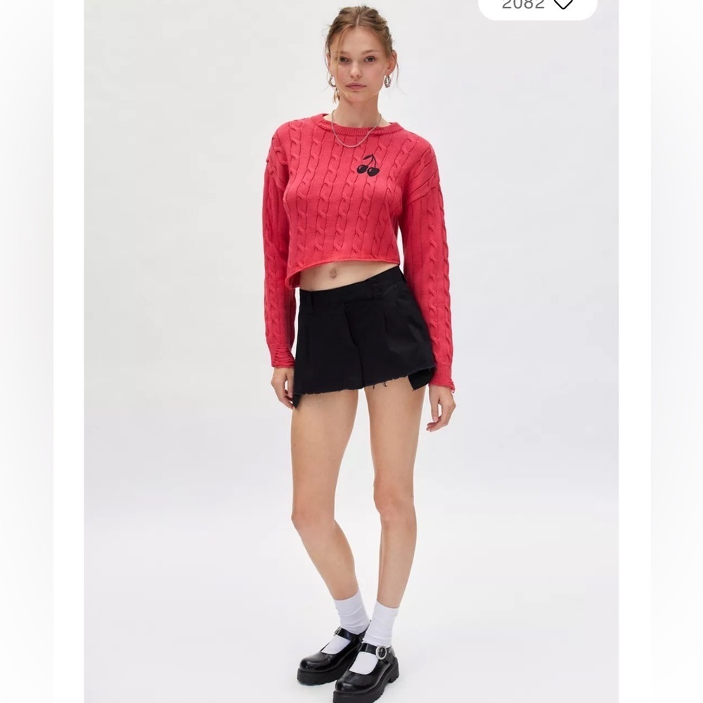 BDG Urban Outfitters Emmett Cable Knit Asymmetric Pullover Sweater Size Medium - Picture 2 of 12